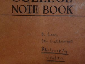 One of Lewis' student notebooks as an undergraduate at the University of Oxford, 1959-60.